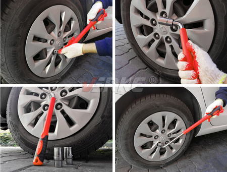 VERKE V81268 TELESKOPOWY KLUCZ DO KÓŁ 17, 19, 21, 23 mm