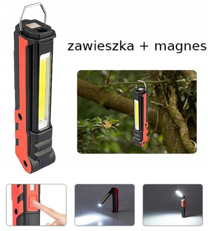 VERKE V87552 LAMPKA ROBOCZA COB 360 lm + 140 lm, 2000 mAh