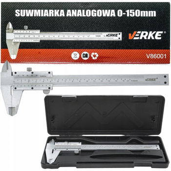 VERKE V86001 SUWMIARKA ANALOGOWA METALOWA 150 mm 0,02 mm