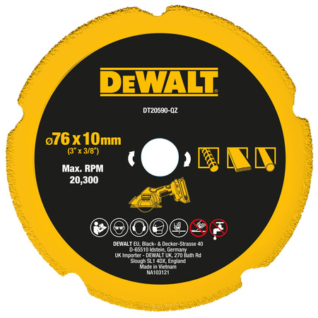 DeWALT DCS438NT KOMPAKTOWA PRZECINARKA 18V XR 76mm + WALIZKA TSTAK