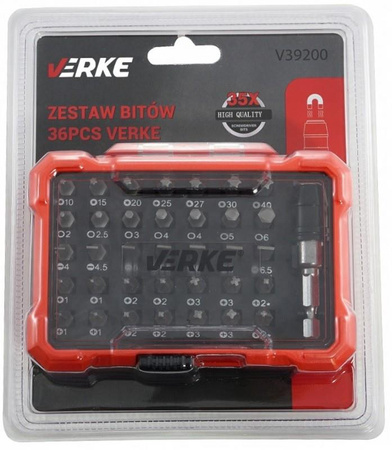 VERKE V39200 ZESTAW BITY KOŃCÓWKI TORX IMBUS PŁASKIE 36pc