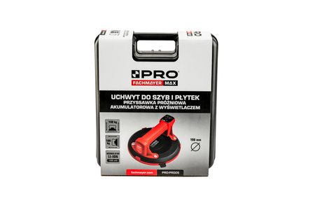 PRO PR005 UCHWYT DO SZYB I PŁYTEK PRZYSSAWKA PRÓŻNIOWA AKUMULATOR WYŚWIETLACZ 140KG
