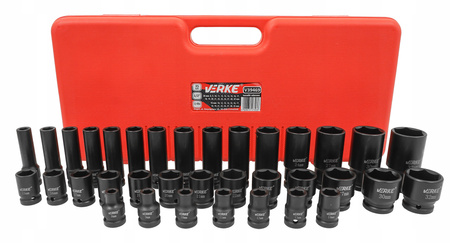 VERKE V39469 ZESTAW NASADEK UDAROWYCH 1/2" 8-32mm - 35 SZTUK