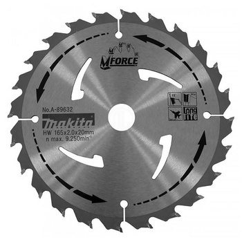 MAKITA A-89632 TARCZA TNĄCA DO DREWNA 165x20mm 24z