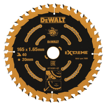 DeWALT DT10301 TARCZA PILARSKA EXTREME 165x20mm 40T