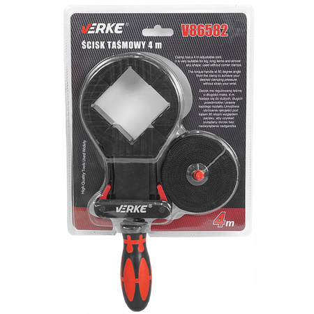 VERKE V86582 ŚCISK STOLARSKI TAŚMOWY MONTAŻOWY KĄTOWY NAROŻNY Z TAŚMĄ 4m