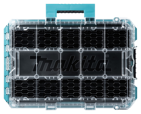 MAKITA MAKTRAK M P-91045 ORGANIZER PŁASKI max. 22,7 kg • 18,41 L • TRANSPARENTNY • 11 POJEMNIKÓW
