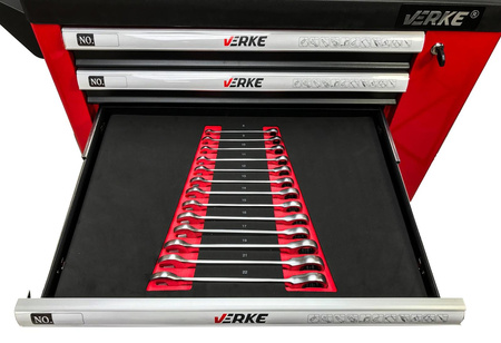 VERKE V33107 SZAFKA NARZĘDZIOWA 7+1 SZUFLAD + 250 NARZĘDZI