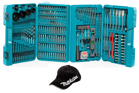 MAKITA Zestaw osprzętu Wiertła Bity Otwornice 216pc + czapka MAKITA