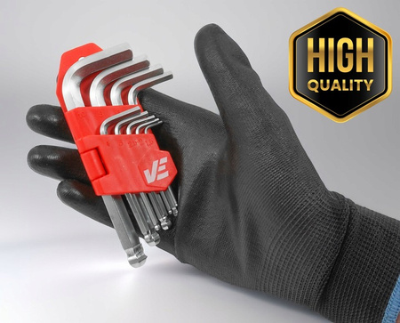 VERKE V35503 ZESTAW KLUCZY IMBUS Z KULKĄ 9 SZTUK KRÓTKIE