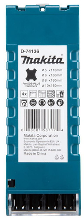 MAKITA D-74136 ZESTAW WIERTEŁ T.C.T SDS-PLUS 4 szt