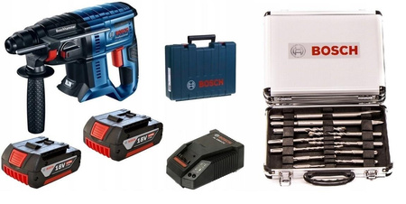BOSCH GBH 180-Li Młotowiertarka 2aku 4,0Ah + Walizka + OSPRZĘT BOSCH