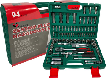 DEGET PRO KLUCZE NASADOWE 94 SZTUKI ZESTAW WALIZKA
