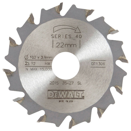  DEWALT DT1306 FREZ DO WPUSTÓW LAMELLO 102mm x 20mm 12Z 