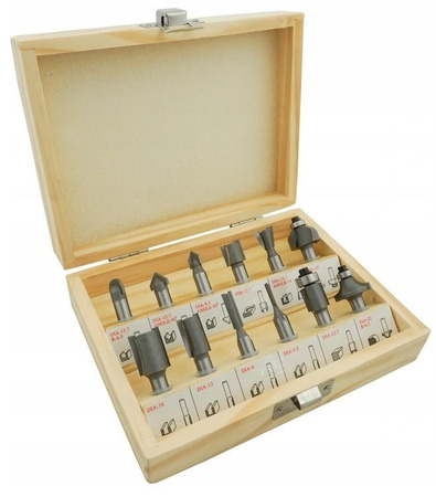 VERKE V05068 FREZY KSZTAŁTOWE DO DREWNA 8mm ZESTAW 12 SZT
