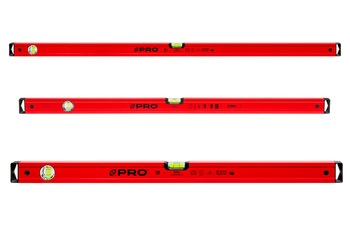 PRO 3-01-01-A1-Z05 ZESTAW POZIOMNIC PRO600 CZERWONA 80,100,120CM