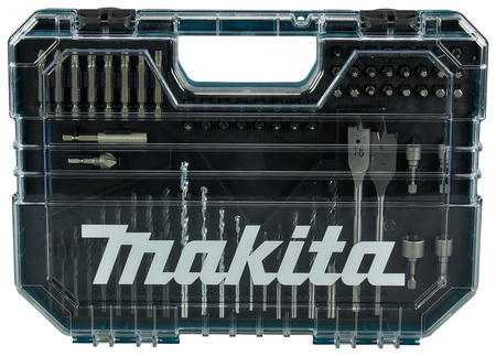 MAKITA E-15126 ZESTAW 75 SZT. KOŃCÓWEK 1/4" I WIERTEŁ DO DREWNA METALU I BETONU