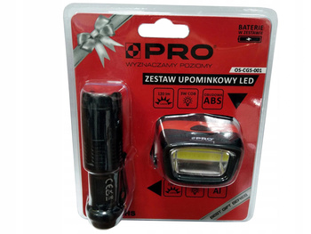 NA PREZENT PRO Latarka czołowa COB + Latarka LED