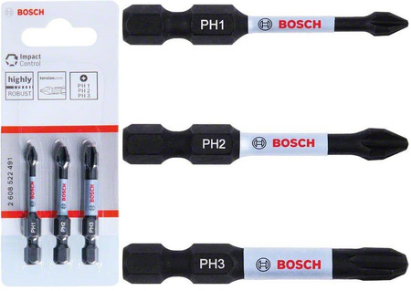 BOSCH ZESTAW BITÓW UDAROWYCH IMPACT PH1 PH2 PH3