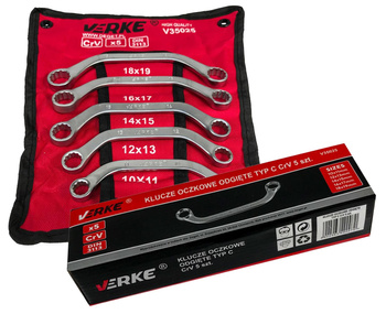 VERKE V35025 KLUCZE OCZKOWE TYP C 5 szt ALTERNATOR ETUI