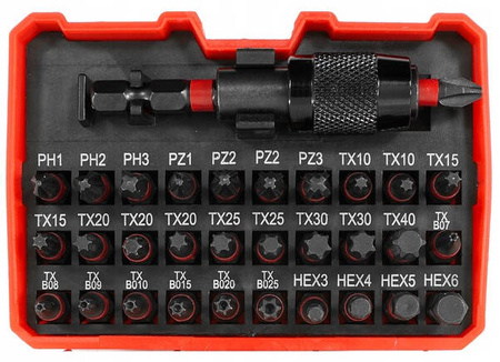 VERKE V39204 ZESTAW BITÓW UDAROWYCH 32 SZTUK