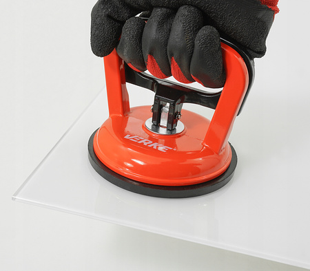 VERKE V08216 PRZYSSAWKA RĘCZNA UCHWYT SZYB SZKŁA BLACHY PŁYT PŁYTEK GLAZURY 115MM 40KG