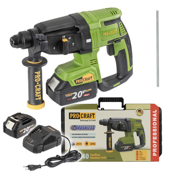 Młotowiertarka akumulatorowa Procraft PHA40 20V 2x AKU Ładowarka