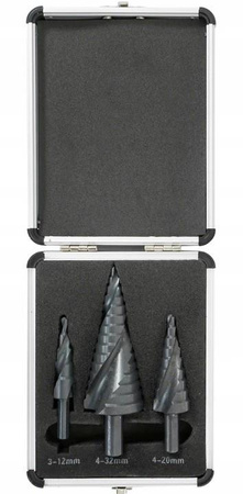 VERKE V05052 ZESTAW WIERTEŁ STOPNIOWYCH STOŻKOWYCH 3 szt.