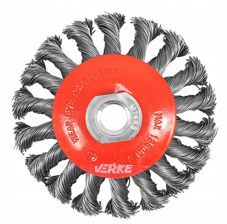 VERKE V05257 SZCZOTKA DRUCIANA TARCZOWA M14 PLECIONA 100mm VE