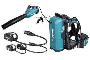 MAKITA ZESTAW UB001CZ + PDC01 – DMUCHAWA I PLECAK ZASILAJĄCY