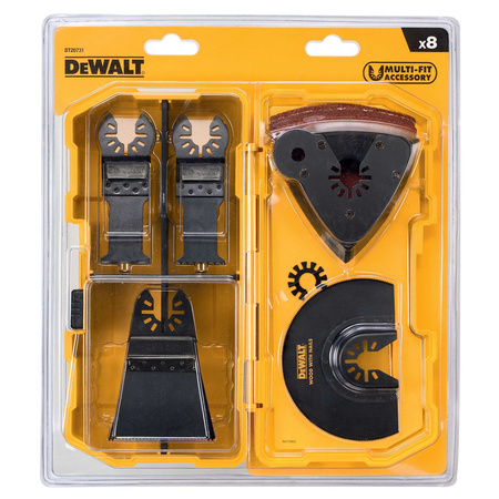 DEWALT DT20731 ZESTAW 8 NARZĘDZI WIELOFUNKCYJNYCH DO CIĘCIA I SZLIFOWANIA DREWNA, PVC, PŁYT G-K