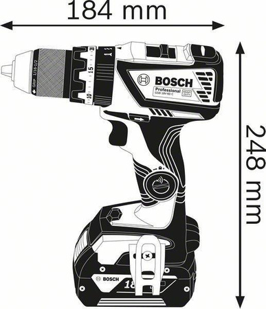 BOSCH GSB 18V-60C Wkrętarka z udarem 2x4Ah L-BOXX