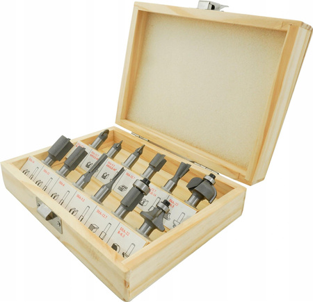 VERKE V05068 FREZY KSZTAŁTOWE DO DREWNA 8mm ZESTAW 12 SZT