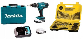 MAKITA Wkrętarka z Udarem HP457DWE + DEWALT 100szt