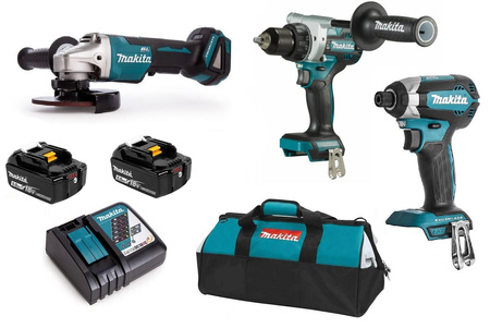 MAKITA DLX3156TX1 COMBO DDF486 DTD153 DGA508 2x5Ah