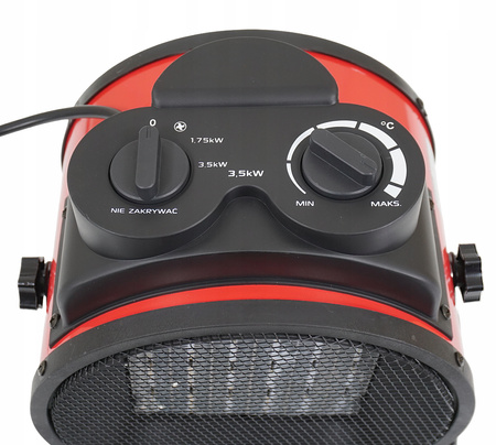 VERKE V80069 NAGRZEWNICA ELEKTRYCZNA 3500W TERMOWENTYLATOR OGRZEWACZ WENTYLATOR FARELKA