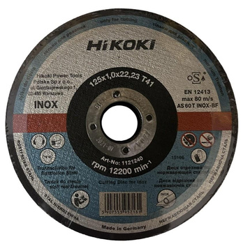 HiKOKI 1121240 TARCZA TNĄCA INOX AS 60T 125x1,0mm