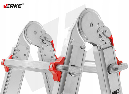 VERKE V87102 DRABINA WIELOFUNKCYJNA PRZEGUBOWA SKŁADANA ALUMINIOWA MOCNA 150KG 4x6