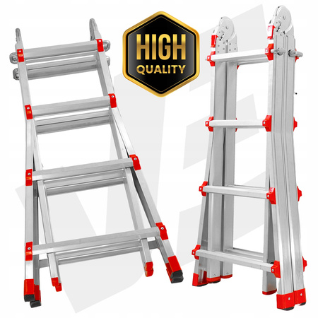 VERKE V87100 DRABINA WIELOFUNKCYJNA PRZEGUBOWA SKŁADANA ALUMINIOWA MOCNA 150KG 4x4