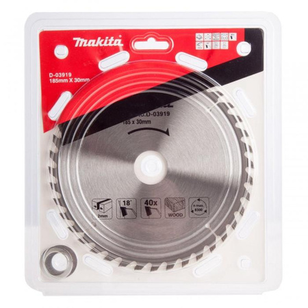 MAKITA D-03919 Tarcza piła tarczowa do cięcia drewna 185x30 40 Zębów