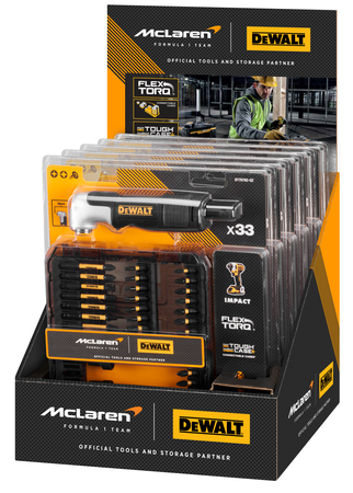 DeWALT DT70782 ZESTAW BITÓW Z UCHWYTEM KĄTOWYM MCLAREN BLACK EDITION