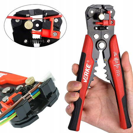 VERKE V06420 SZCZYPCE DO ŚCIĄGANIA IZOLACJI ZACISKARKA DO KABLI