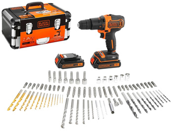 BLACK DECKER BDC718AS2F WKRĘTARKA UDAR 18V OSPRZĘT 80 szt.