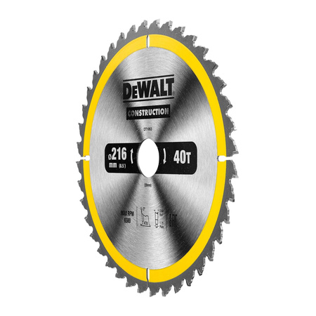 DeWALT DT1953 TARCZA / PIŁA DO DREWNA 216x30mm 40T