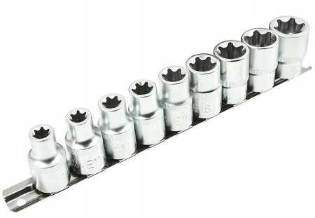 VERKE V39112 ZESTAW NASADEK TORX 1/2" E10-24 9SZT.