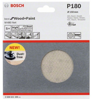 BOSCH ARKUSZ ŚCIERNY SIATKA G180 150mm - 5 SZTUK