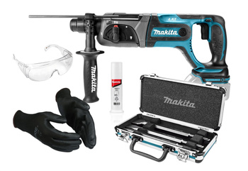 MAKITA DHR241Z AKU. Młotowiertarka 18V SDS-PLUS 2,0J + SMAR + DŁUTA + GOGLE + RĘKAWICE