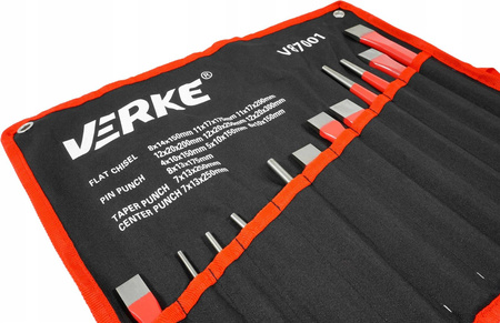 VERKE V87001 ZESTAW WYBIJAKÓW WYBIJAKI PRZECINAKI PUNKTAKI 12el