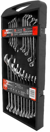 KLUCZE V35338 PŁASKIE PŁASKO-OCZKOWE WYGIĘTE 20 EL 6-32mm