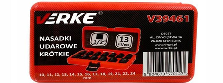 VERKE V39461 ZESTAW NASADEK UDAROWYCH 1/2" 10-24 MM